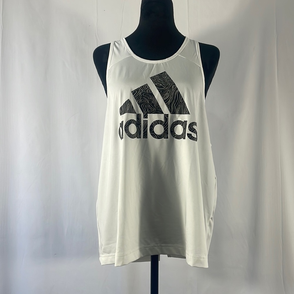 Adidas Original Lose logo White and Black Racerback tank tank, XL, Women’s, New - Picture 1 of 7